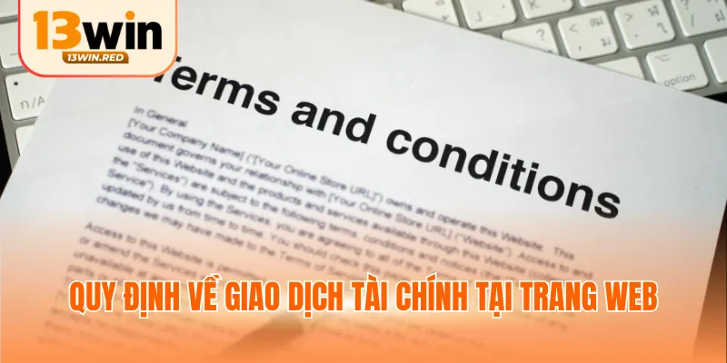 Quy định về giao dịch tài chính tại trang web